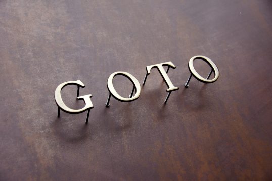 いぶし真鍮切り文字表札