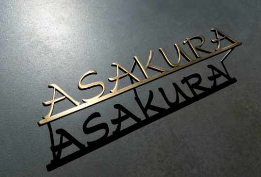 いぶし真鍮切り文字表札