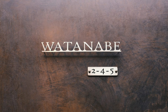 いぶし真鍮切り文字表札