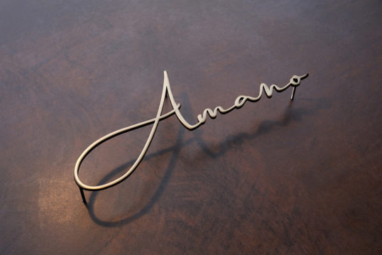 いぶし真鍮切り文字表札