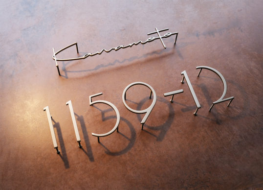 ステンレス切り文字表札